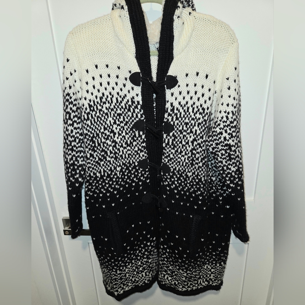 Hooded Nordic Cardigan Sweater Coat